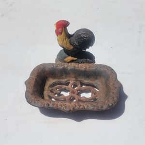 Vintage Distressed Farmhouse Rooster Soap Dish